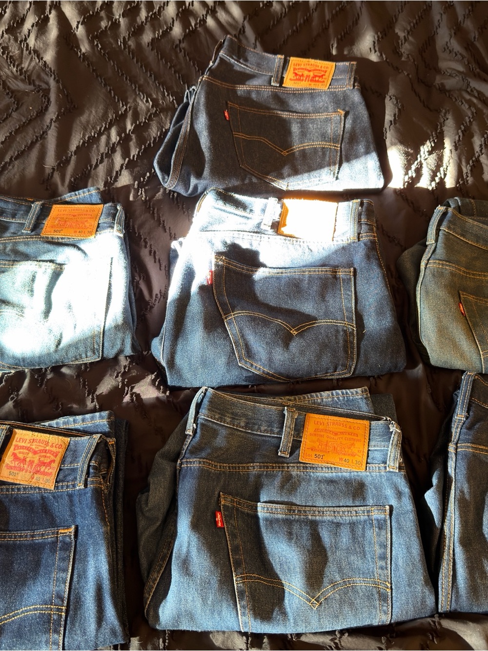 Lot of 7 Men’s Levi’s 501 Jeans
